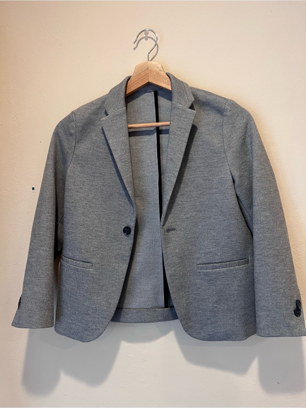 Zara Light Gray Men's Tailored Blazer - Single-Button Sport Coat